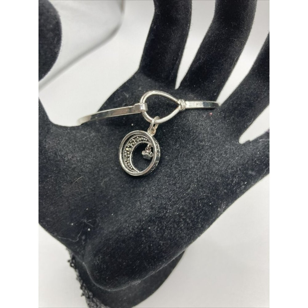 I Love you to the Moon and Back Bracelet Silver‎ Tone Hook Clasp Shows Wear